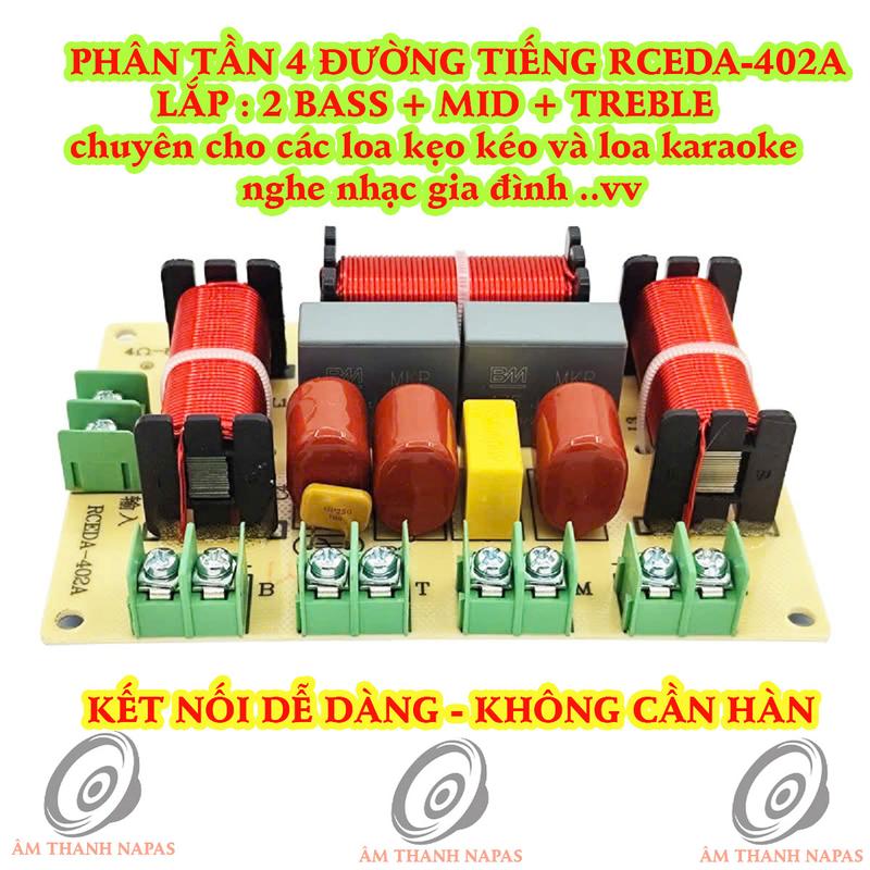 PHÂN TẦN FUN ĐÔI CHO THÙNG LOA NHỎ RCEDA402A - 2 BASS 1 TRUNG 1 TRÉP - GIÁ 1 MẠCH - MẠCH PHÂN TẦN 4 LOA