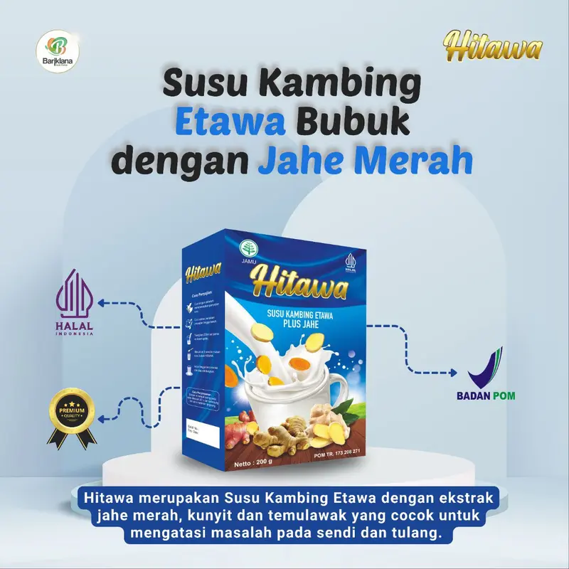 HITAWA Susu Kambing Etawa Plus Herbal Jahe Kunyit Temulawak - 200gr Dairy Milk Bubuk 2