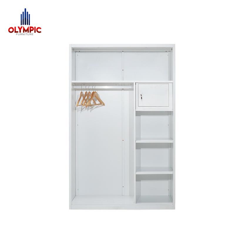 Olymsteel OSWS WIMBLEDON / Lemari Sliding Pakaian Besi / Steel Wardrobe / Lemari Penyimpanan / Putih Modern Minimalis 2