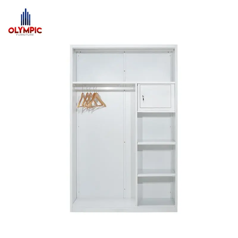 Olymsteel OSWS WIMBLEDON / Lemari Sliding Pakaian Besi / Steel Wardrobe / Lemari Penyimpanan / Putih Modern Minimalis 2