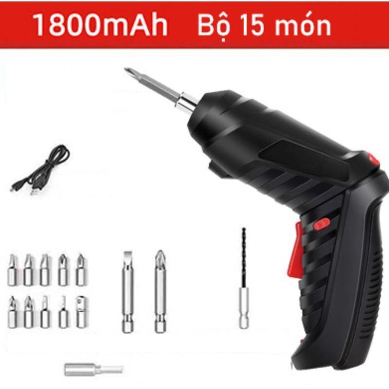 Máy khoan điện không dây Tuốc nơ vít điện không dây 1800MAH Máy khoan hai kiểu cầm tay, xoay 90  tháo / lắp vít, khoan gỗ, sửa chữa máy tính Dụng cụ sửa chữa gia đình và ô tô