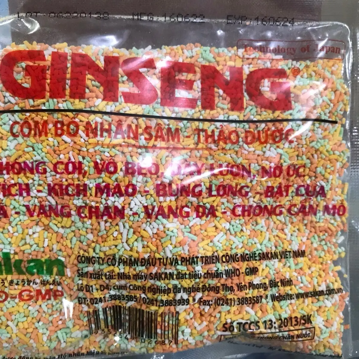 Cốm bổ Ginseng 4 màu cho gà chọi gà đá gói 100g