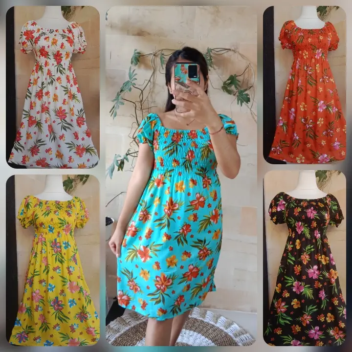 DASTER KERUT PENDEK/DASTER KERUT BALI / ALL SIZE Dewasa Motif Remaja Wanita Rayon 2