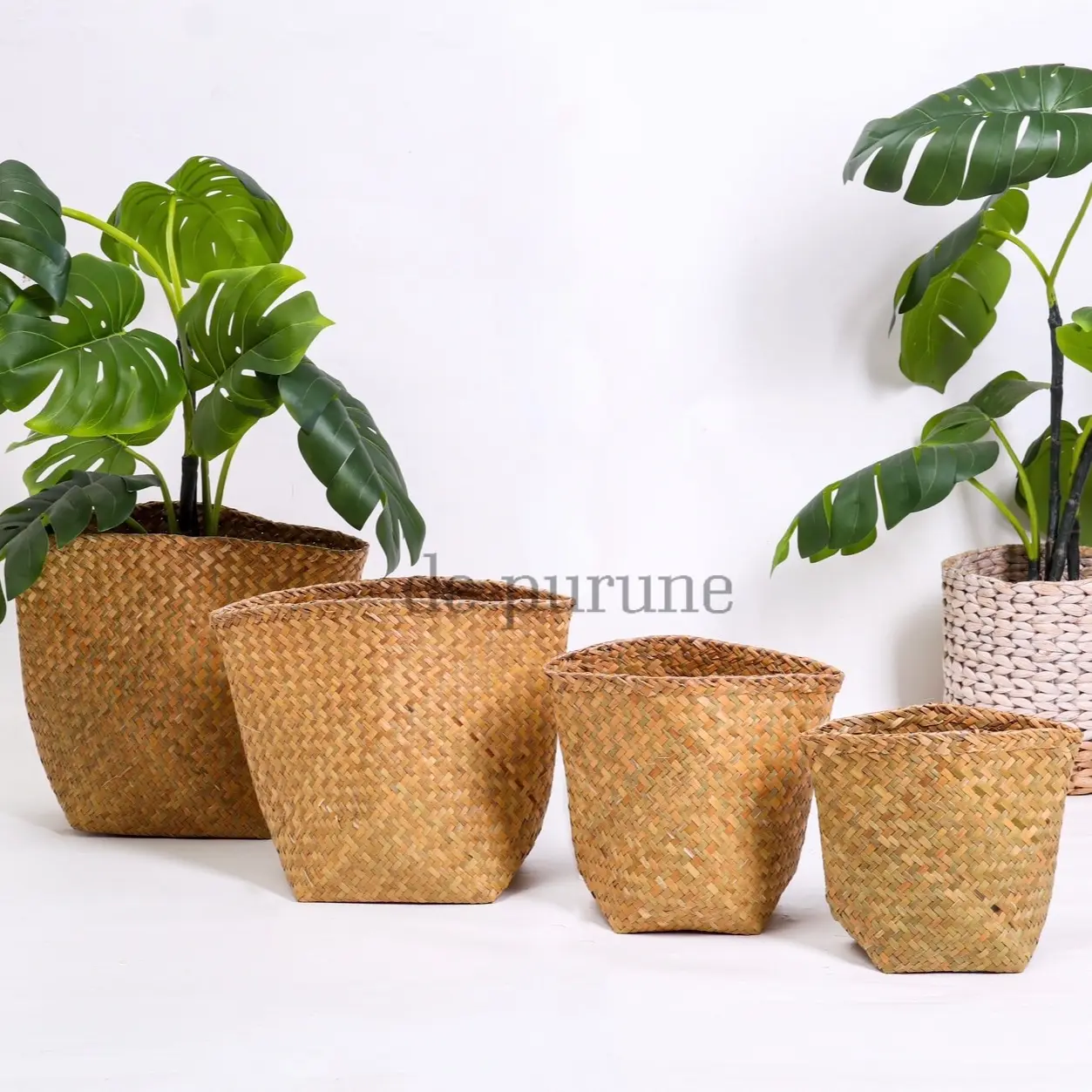 Cover pot, Keranjang Anyam, Wadah Hampers, Tempat Sembako, Bakul Purun ...