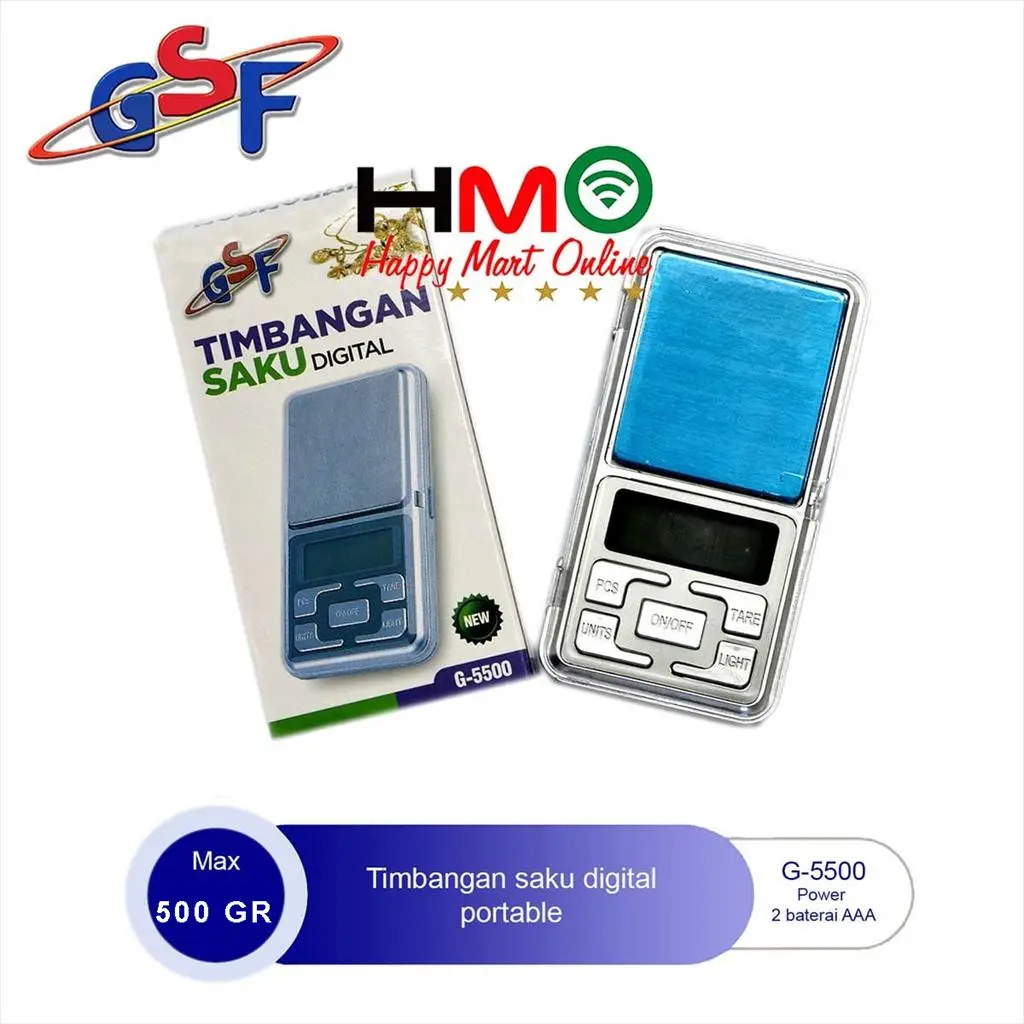 Timbangan Emas Perhiasan Digital 500Gr Akurasi 0.1 Gram Timbangan Pocket Emas Perak Batu Akik