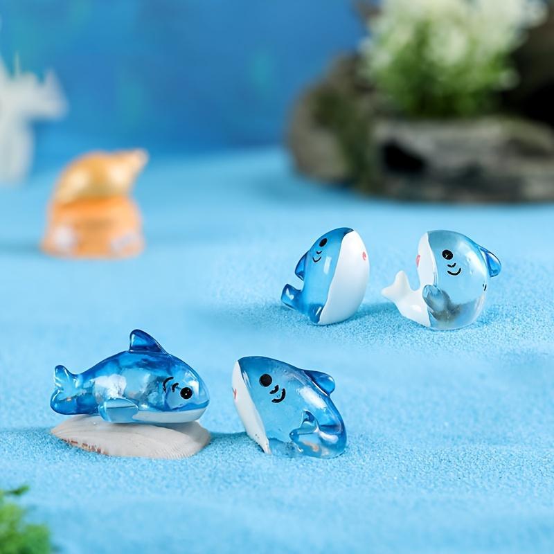 Random Color Cute Shark Shaped Resin Ornament, 10pcs/30pcs Mini Simulation Cartoon Static Fish Decoration, Fish & Aquatic Supplies for Home & Office 2