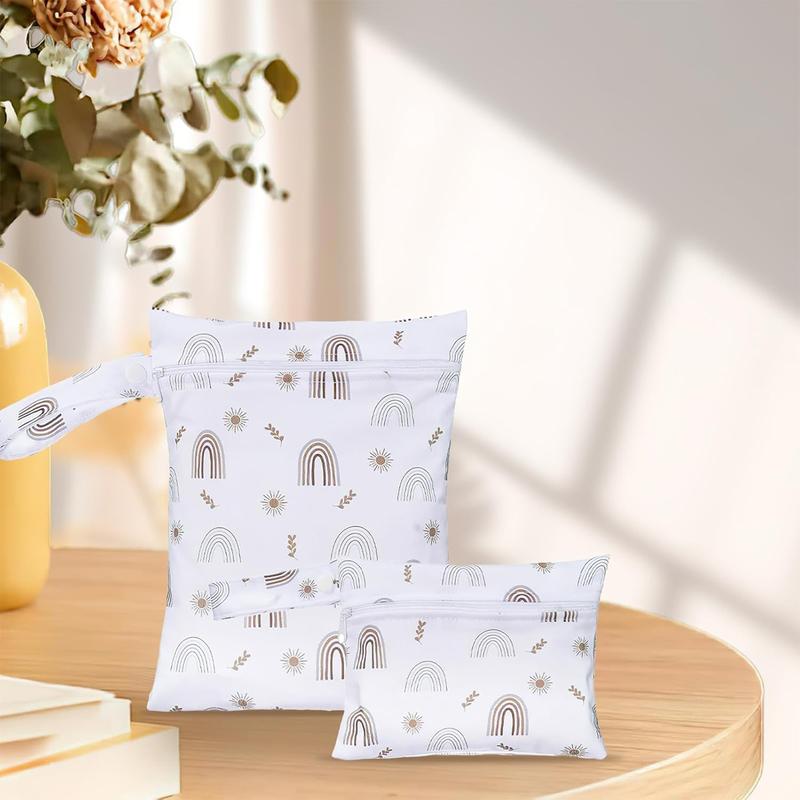 Product Introduction of 2Pcs Cloth Diaper Wet Dry Bags Waterproof Reusable with Zippered Nappy Bag  for Travel, Beach, Stroller, Diapers, 24