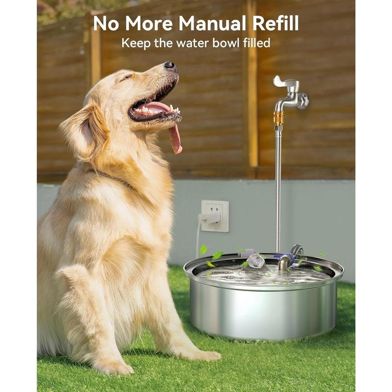 TikTok Shop Automatic Water Dispenser for Dogs 7L 230oz 1.8G Stainless Steel Automatic Water Dispenser Outdoor Indoor with Floating Ball Valve Automatic Water Bowl for Large Medium Dogs and Pets