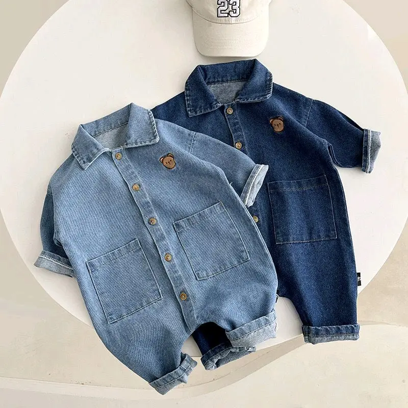 BABY K2 - jumpsuit Baby jeans Bear 2 warna 0