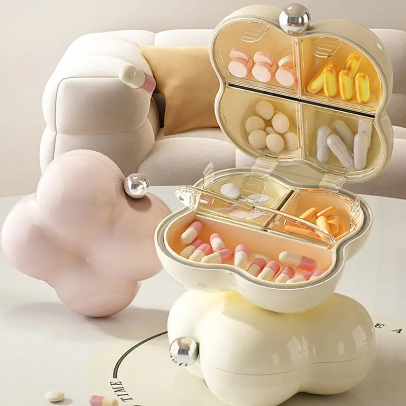 Vinnatsu Pill Box Mini Segel Kotak Obat Travel Case Jewel Daily Pill Box/Kotak Tempat Obat 8 Sekat Kotak Pil Tahan Air/Permata Kotak Perjalanan 3