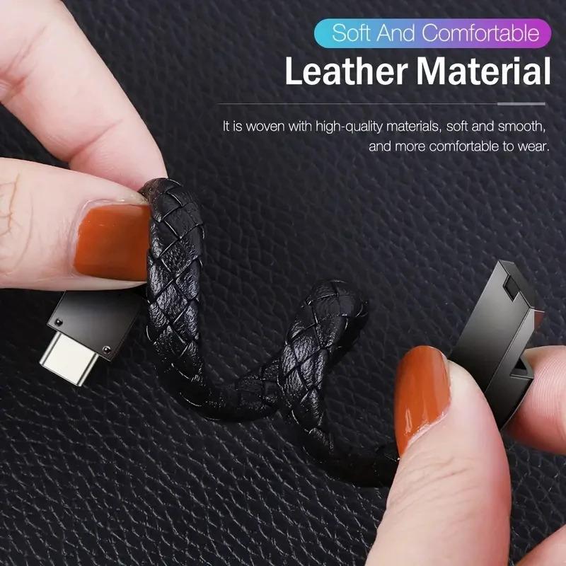 Product Introduction of USB Charging Bracelet Cable Fashion Double Braided Wrist Data Charger Cord For IPhone Type-c Micro Mobile Phone usb  charging 3