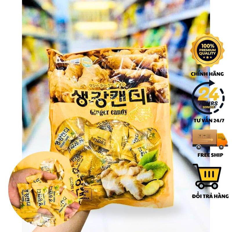 [COMBO 3 GÓI] Kẹo Gừng Hàn Quốc Ginger Candy 210G - Kẹo Sâm Hàn Quốc - Kẹo Ngậm
