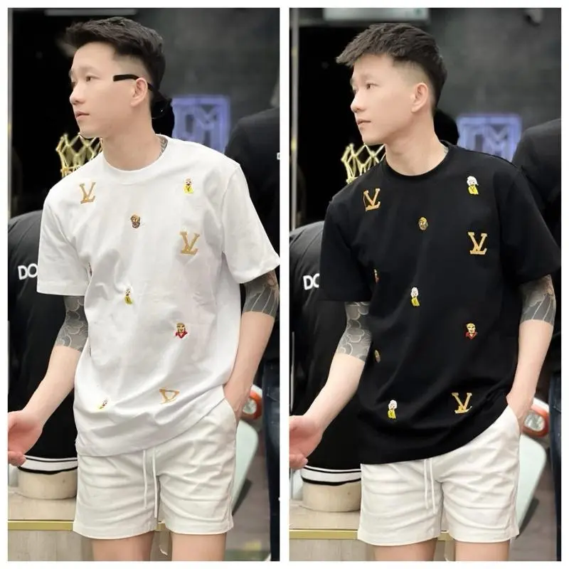 Áo thun nam ngắn tay cổ tròn in họa tiết hiệu vải cotton dày dặn co giãn fom vừa genz áo không cổ nam DM43