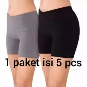 [Hot Item] Celana Sot Pendek Wanita Dewasa Spandex Elastis Standart Dan Jumbo Murah Paket Isi 5pcs Hitam Dalaman Nyaman Shorts Santai Pant Bawahan