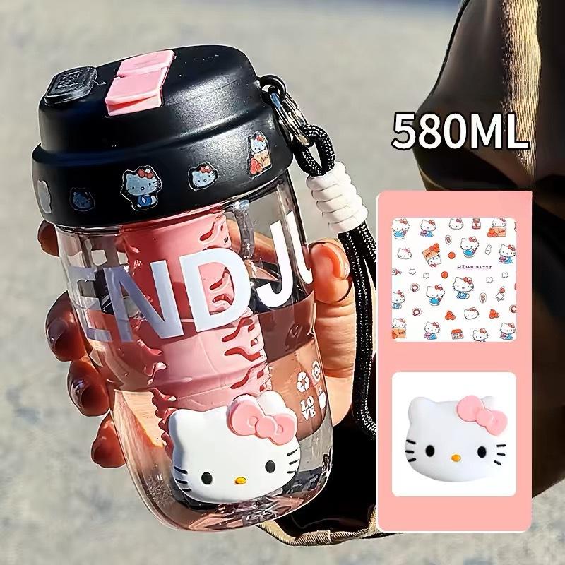 Product Introduction of Straw Cup, Portable Rope Tea Cup, Household Food Grade Material, Double Drinking Plastic Cup, Double Drinking Cup with Straw, Student Cute Handle, Accompanying Cup 1
