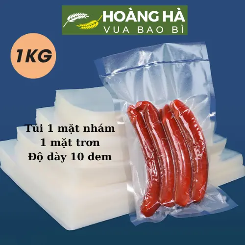 Túi hút chân không thực phẩm 1 mặt nhám 1 mặt trơn không kén máy