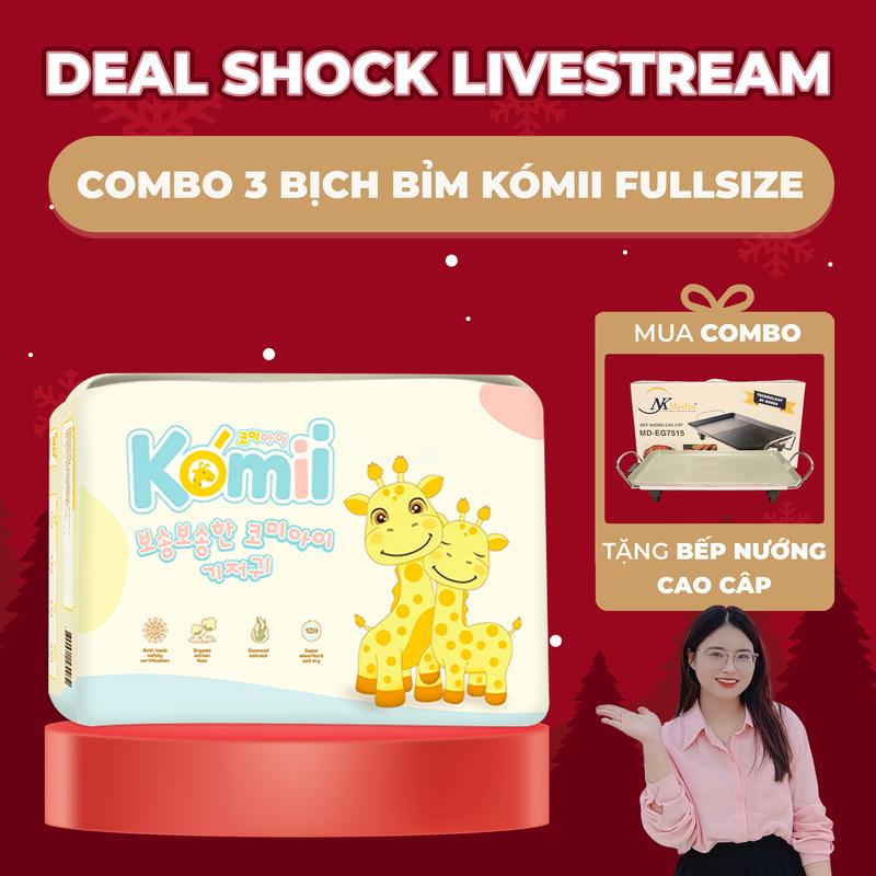 CFV [MUA 3 TẶNG 1] COMBO 3 Tã/Bỉm Komii Fullsize cao cấp Hàn Quốc TẶNG 1 BẾP NƯỚNG