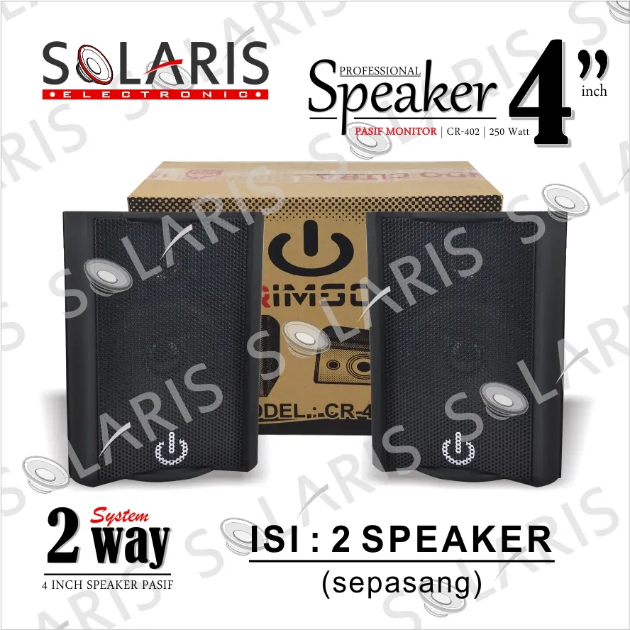 SPEAKER 4 Inch PASIF 2 Way Monitor CRIMSON CR-402 isi 2 pcs Speakers