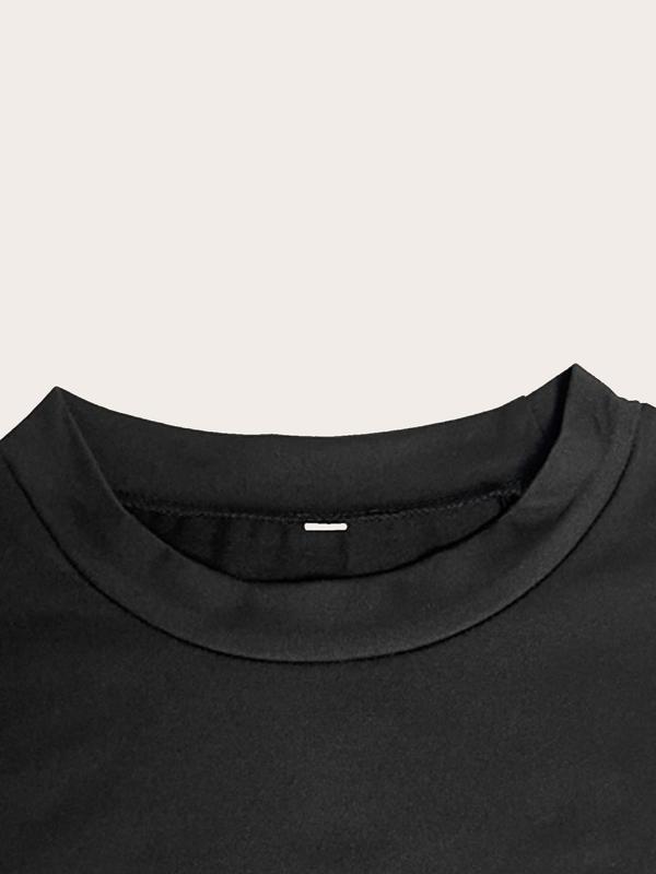Women's Letter Print Round Neck Crop Tee, Trendy Casual Street Short Sleeve Cropped T-Shirt for Daily Wear, Ladies Summer Outfit, Lady Comfort Casual Summer Clothes 5
