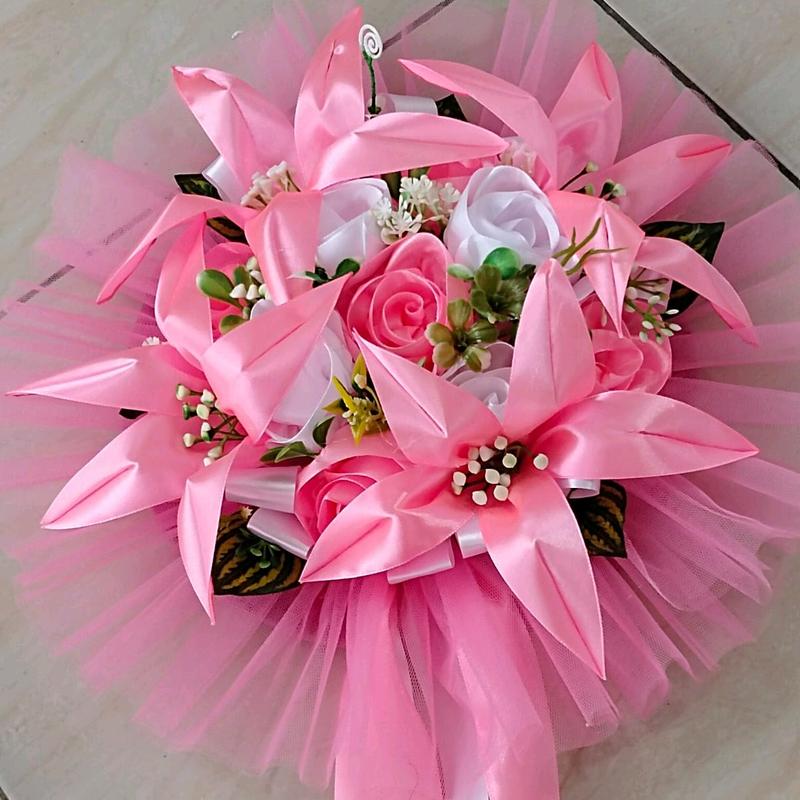 Bunga Hiasan Mobil Pernikahan Art Lili- Buket Bunga Pengantin - Bunga Mobil Pengantin - Hiasan Mobil - Aksesories pernikahan - Bunga Hadiah - Doorprize  - Bunga Mobil 7