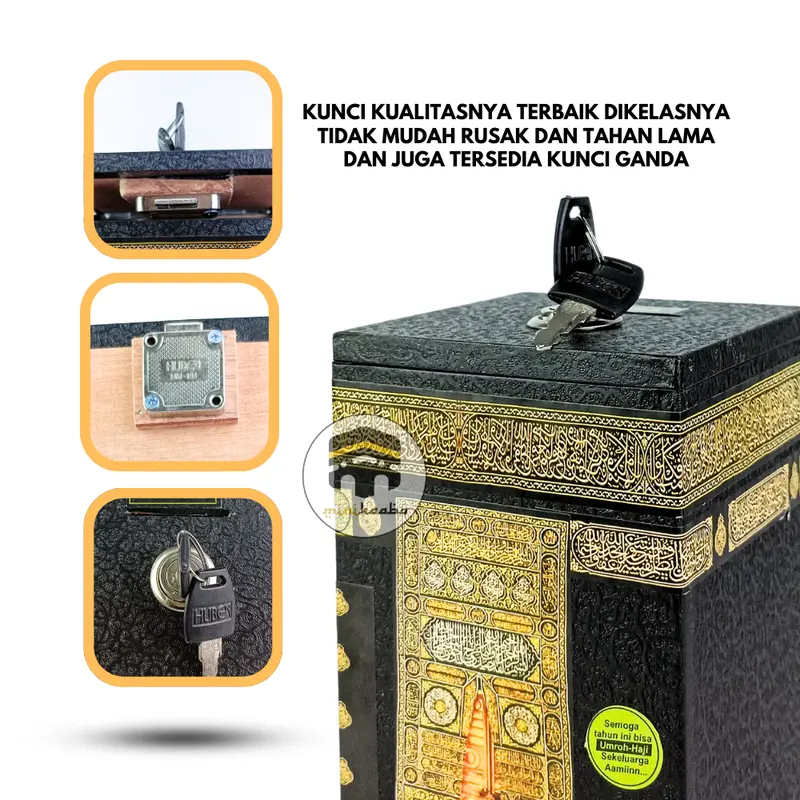 Paket Hemat Celengan Ka'bah Sedang Kunci + Celengan Kakbah Kecil Tanpa Kunci Hadiah Kado 6