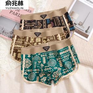 Seluar Dalam Lelaki, Yu Zhaolin, Gaya Retro Amerika, Bahan Kapas, Seluar Boxer Bernafas, Trend Cina, Rekaan Etnik, Seluar Empat Penjuru Amekaji Menswear