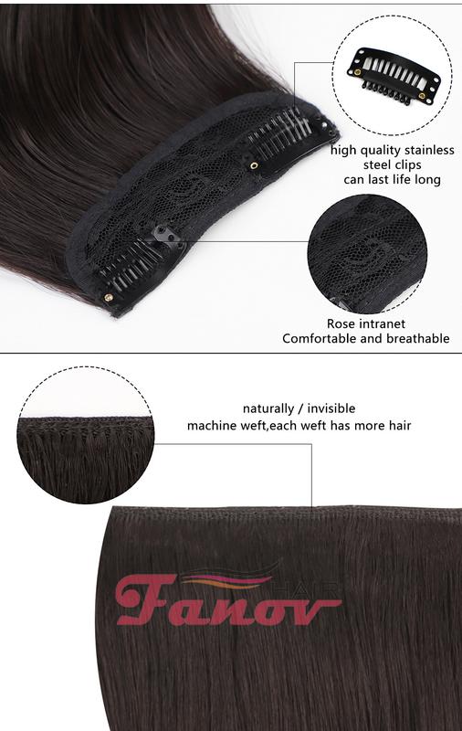 Product Introduction of Fanov-Human H connection, curly clip, 4 pcs/set, omber black and brown, for women and girls 17