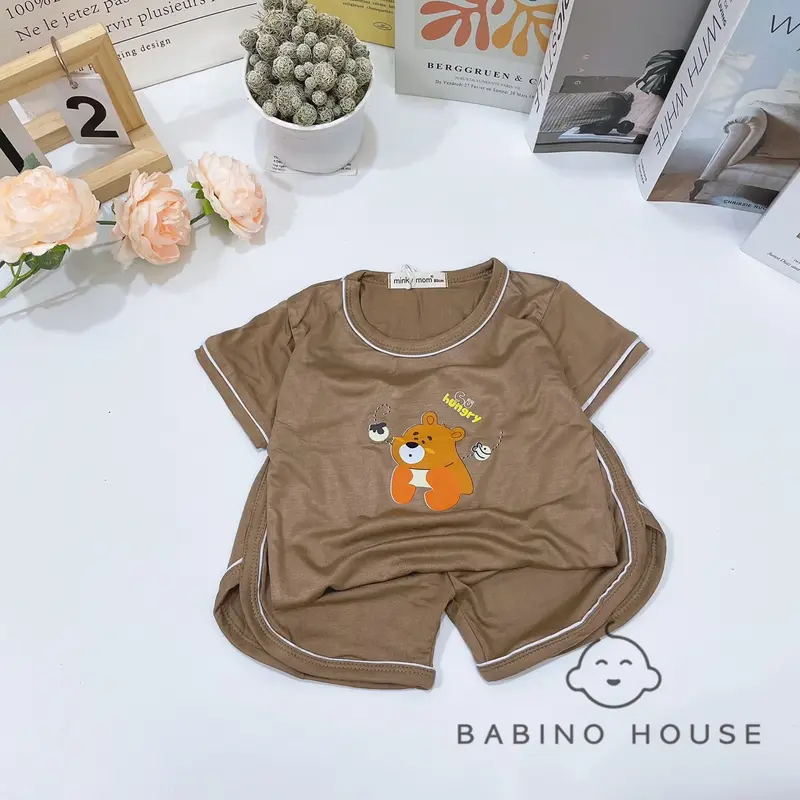 Bộ Cộc Tay Bé Trai, Bé Gái 8-18kg In Hình Cute Chất Vải Thun Lạnh Thoáng Mát | Bộ Quần Áo Mùa Hè Cho Bé (DB56) 3