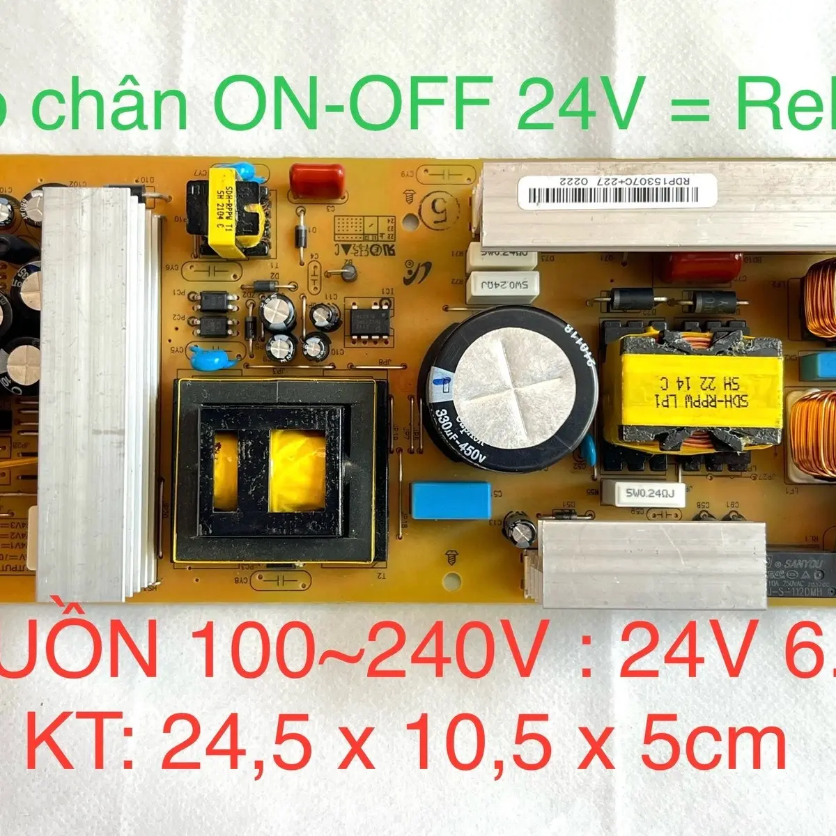 NGUỒN 220V : 21V 7A , 22.5V 7A , 24V 6.5A , 27V 6A  ( điện phụ  5V 0.3A ) 160W HÀN QUỐC