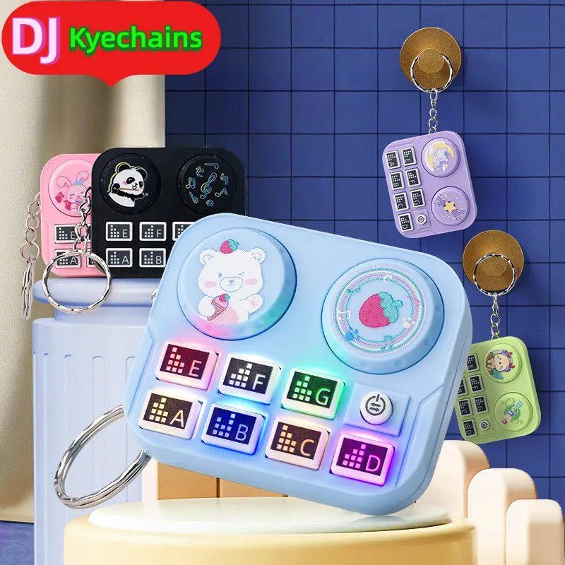 Đồ Chơi DJ Móc Chìa Khóa, Thiết Kế Thú Vị, Âm Thanh Âm Nhạc, Đèn Ngủ, Đồ Chơi Giải Tỏa Căng Thẳng, Mặt Dây Chuyền Ổ Khóa Âm Nhạc Sáng Tạo, Trang Trí Túi