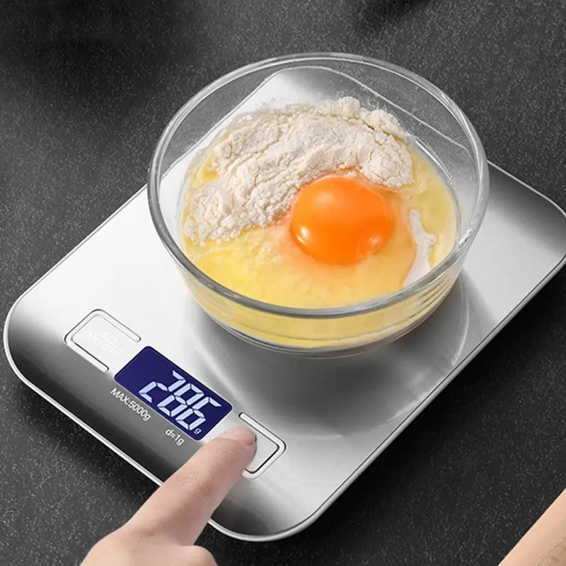 Digital Food Scale, 1 Count Stainless Steel Kitchen Electronic Scale, Baking Food Scale, Precise Weighing Kitchen Measuring Utensils 4