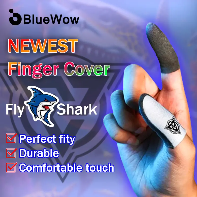 BlueWow Sarung Tangan Gaming untuk Game Mobile PUBG Sarung Tangan Jari Bernapas Ujung Jari Antiselip Penutup Gaming Serat Perak