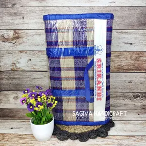 Tikar Lipat Piknik 2x3 Srikandi Mendong Motif Tenun Kotak