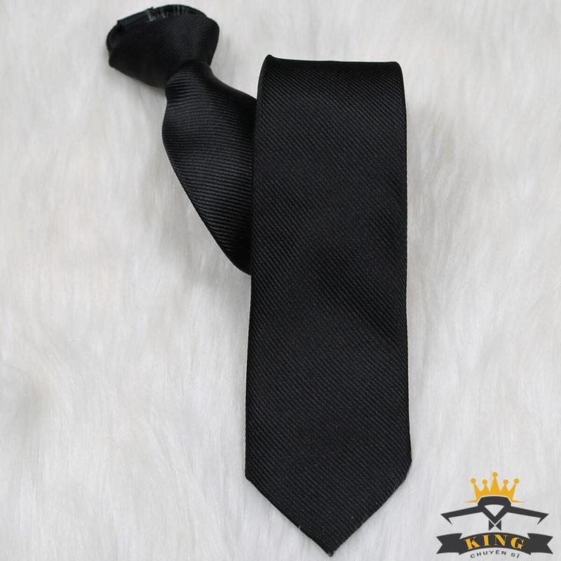 Cà vạt đen nam thắt sẵn KING caravat công sở và học sinh bản nhỏ 5cm C07