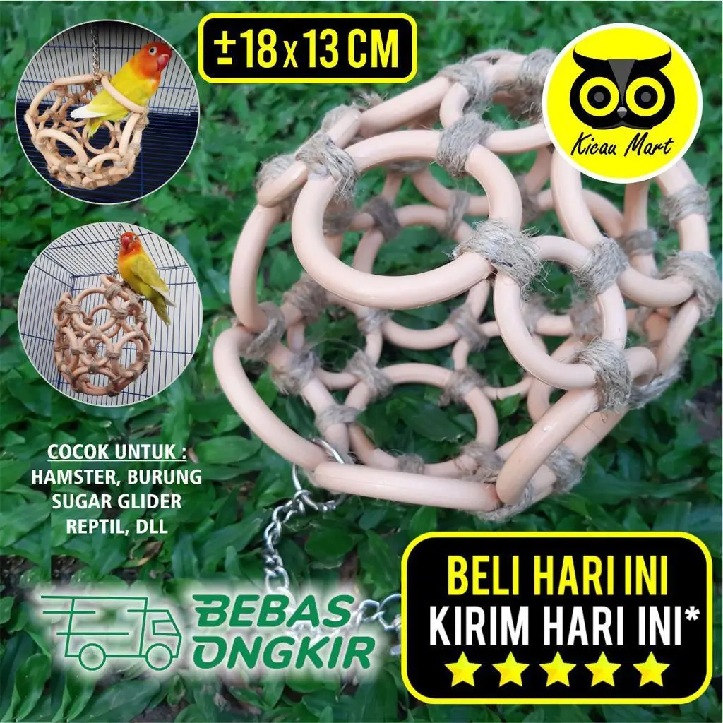 KICAU MART AYUNAN BURUNG SUGAR GLIDER HAMSTER MAINAN REPTIL HEWAN GLOBE NET GBNJL