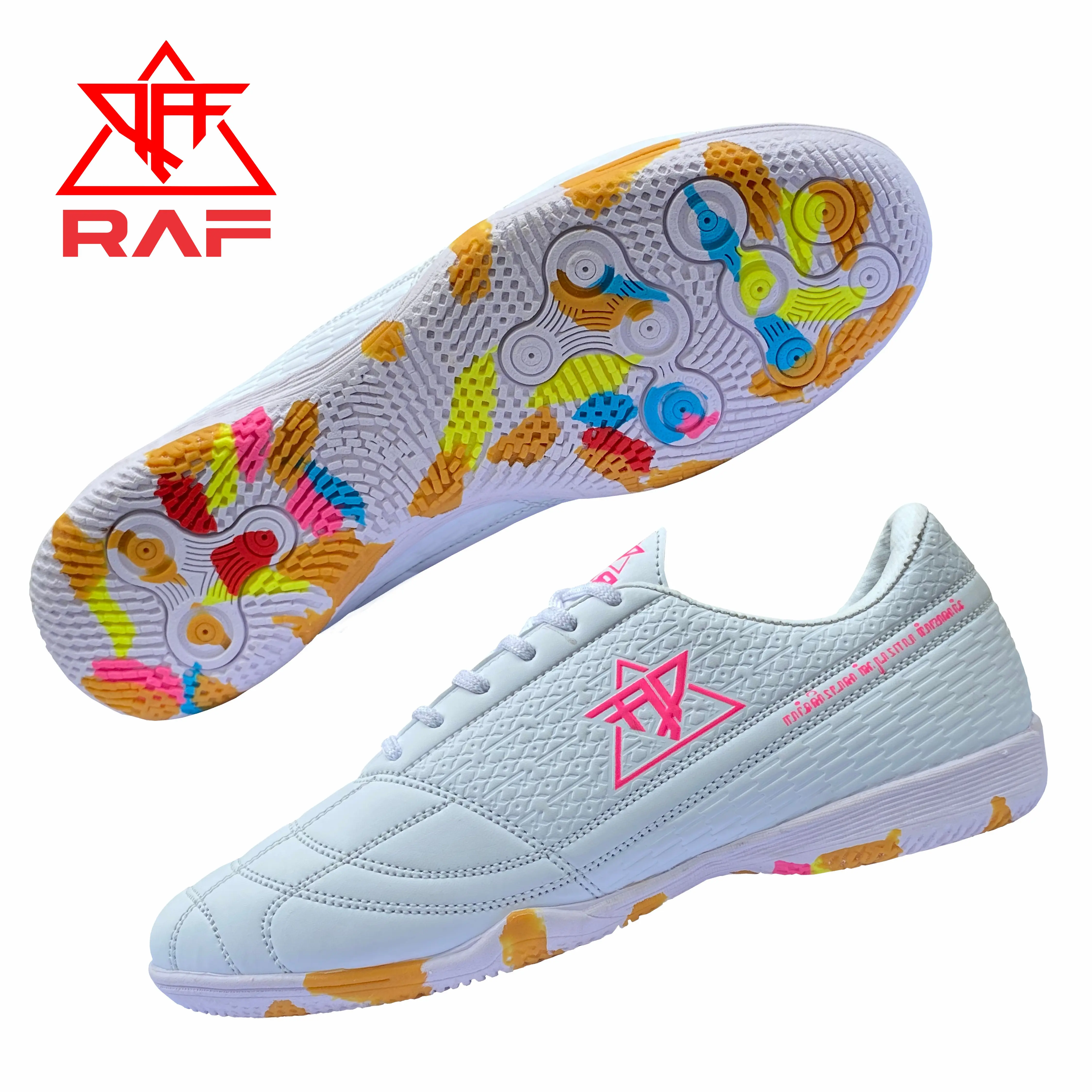 Sepatu Futsal RAF White Pink XERACION ONE Dewasa" sepatu futsal decit sepatu  futsal