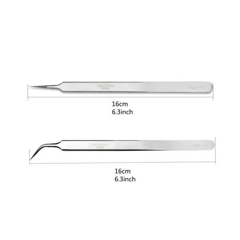 Universal Straight/Curved Tweezers, 1 Count High Hardness Ultra Fine Motherboard SMD PCB BGA Repair Clamping Clip, Mechanic Aaa-14 Aaa-15 1