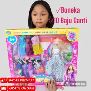RT-MAINAN BONEKA FASHION 10 BAJU KEMASAN BOX Dolls Toys