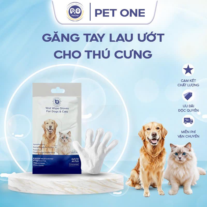 Găng Tay Tắm Khô Pet One Chuyên Dụng Cho Chó Mèo Làm Sạch Nhanh Khử Mùi Hiệu Quả Không Cần Tắm Gói 10 Chiếc An Toàn Từ Thiên Nhiên