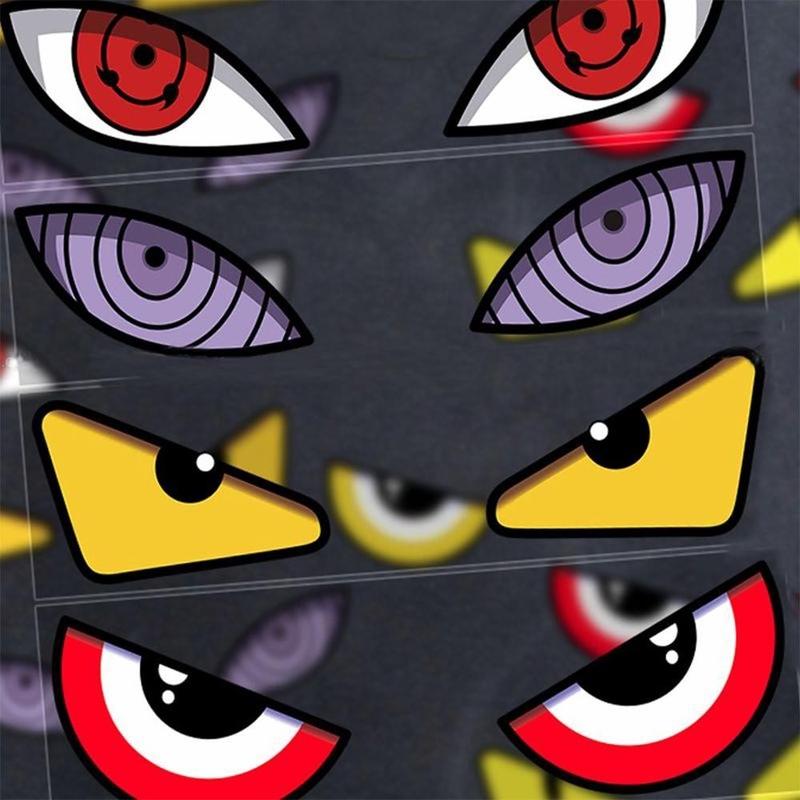 Reflective Demon Eyes Motorcycle Sticker Funny Stickers Hokage Cartoon Eyes Body Decal Waterproof Decoration Motorbike Styling Accessory 1