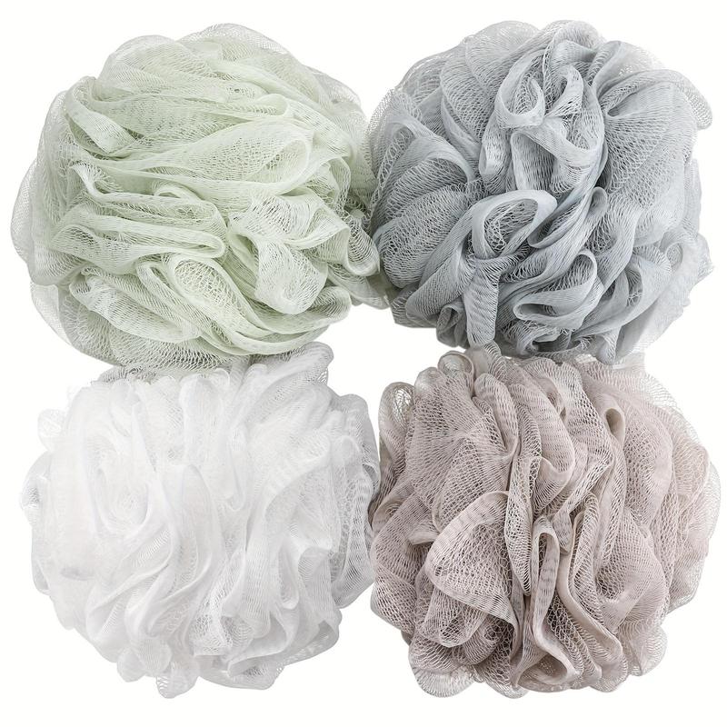 Bathing Loofah with Rope, 1 Count Solid Color Bathing Ball, Shower Exfoliating Ball, Bathroom Supplies for Home Use, Bathroom Accessories 4
