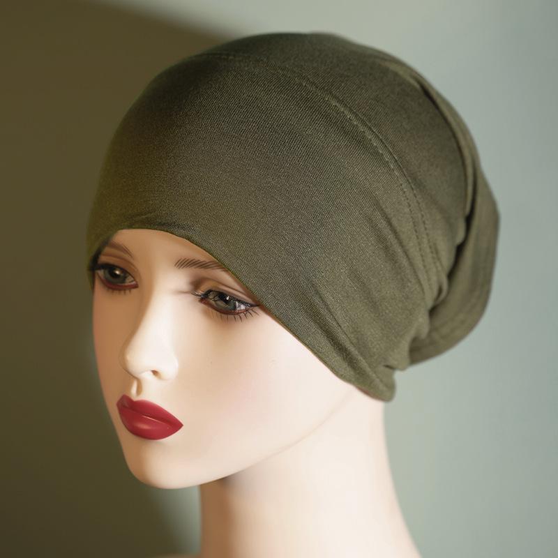 Product Introduction of Solid Color Pure Cotton Cap Women's Base Hat Cotton Headscarf for Women Elastic Breathable 14