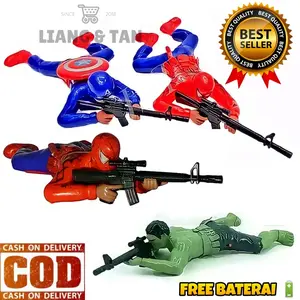 ( BISA COD ) PROMO FREE BATERAI Mainan Anak Robot Super Hero Merangkak Tiarap Ada Suara Murah SNI / Mainan Anak Laki Laki