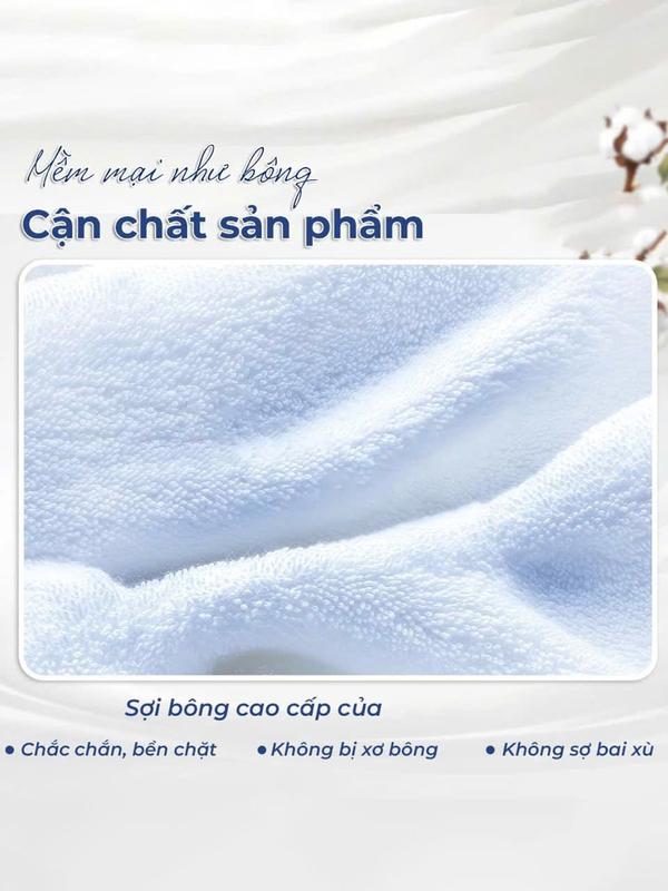 Combo 4 "Đủ Đầy" Gồm 2 Khăn Mặt - 1 Khăn Gội- 1 Khăn Tắm FUSAHA TOWEL 100% Cotton Thấm Hút, Không Đổ Lông, Không Phai Màu 3