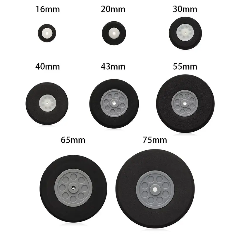 Bánh xe đuôi phụ kiện, màu đen, Thích hợp cho máy bay RC, có kích thước 1 "-3" inch, Phụ tùng đồ chơi máy bay thay thế, Trung tâm bánh xe 3