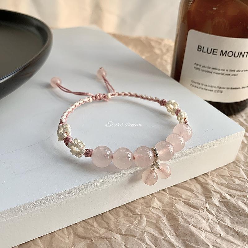 Product Introduction of Natural Crystal Bracelet Women's Design Hetian Jade Girlfriends' Bracelet Elegant Bracelet High-Grade Light Luxury Bracelet Wholesale 10