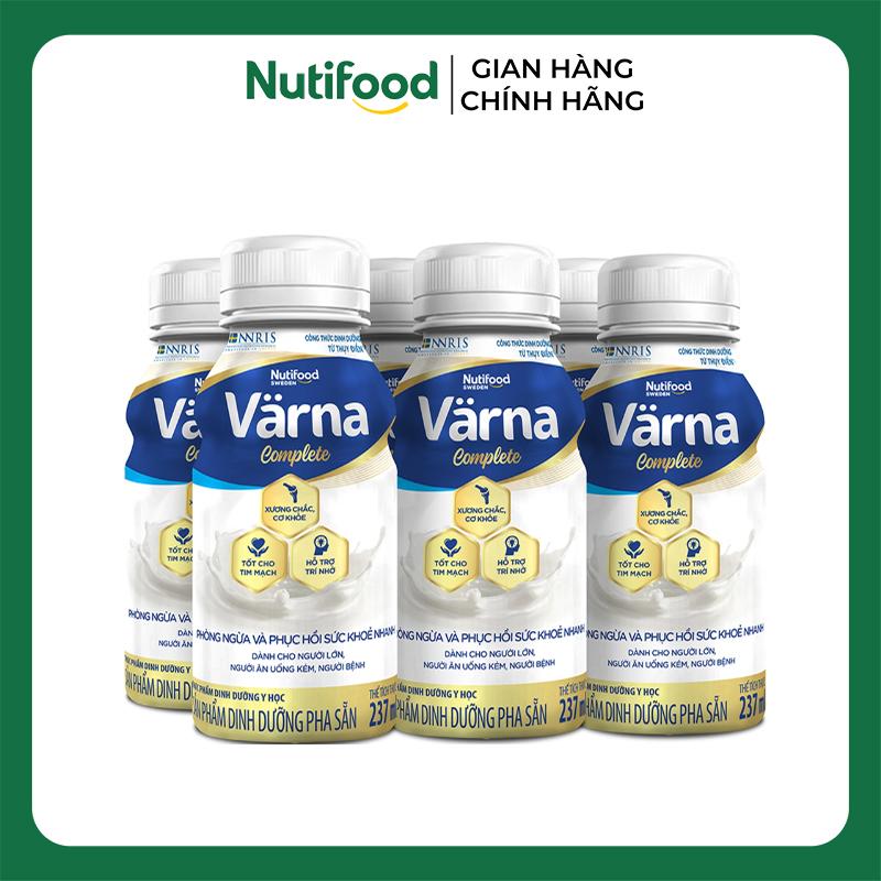  Nutifood Lốc 6 chai sữa bột pha sẵn Varna Complete chai 237ml 