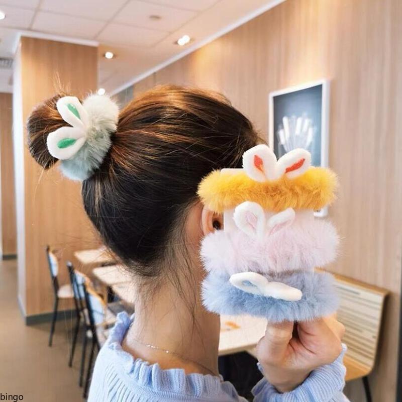 Băng Đô Nhồi Bông Thiết Kế Dễ Thương Cho Bé Gái, Tai Thỏ Đầy Màu Sắc, Phụ Kiện Tóc 2