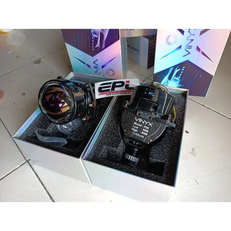 Projie Proji Projector Biled Vinyx P50 P60 LASER 3 inch Purple Lens 60w kembaran E10 E11 1