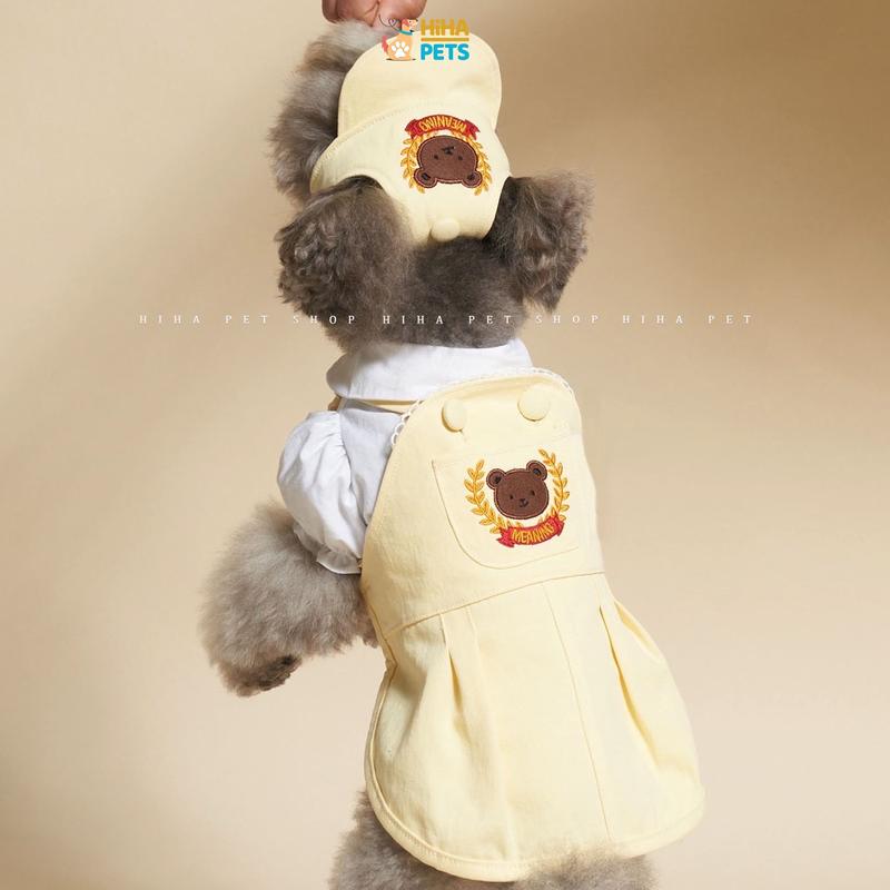 Set Series School Váy Hoặc Jump Và Nón Cực Cute Cho Chó Mèo Mát Mùa Hè Mùa Xuân Quần Áo Thú Cưng Dễ Thương Hiha Pets. 4